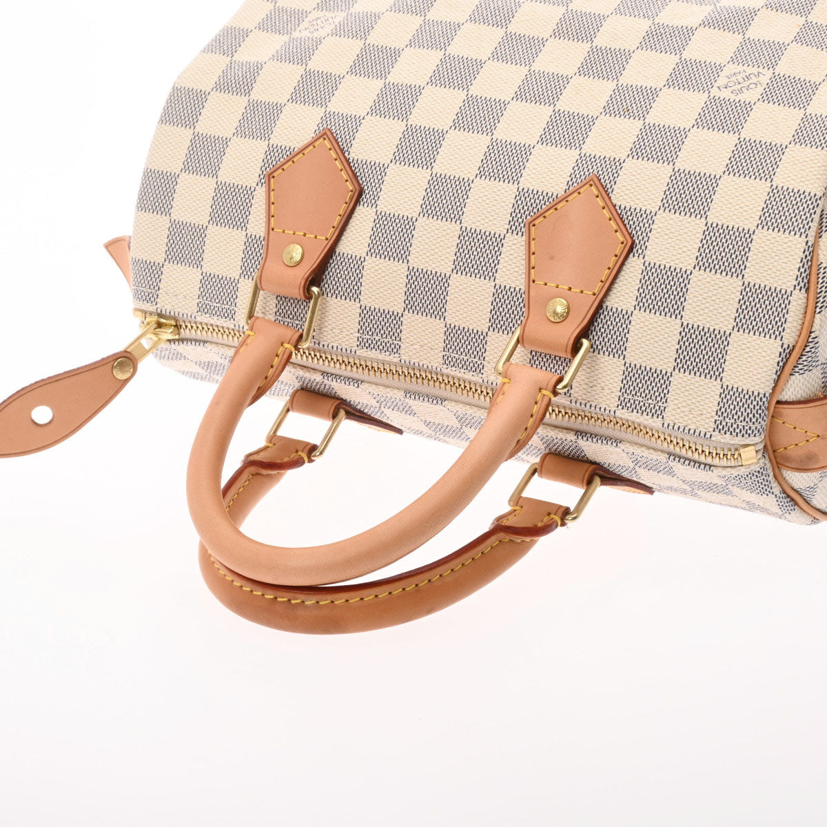 Louis Vuitton Damier Azur Speedy 25 White  Canvas Handbag