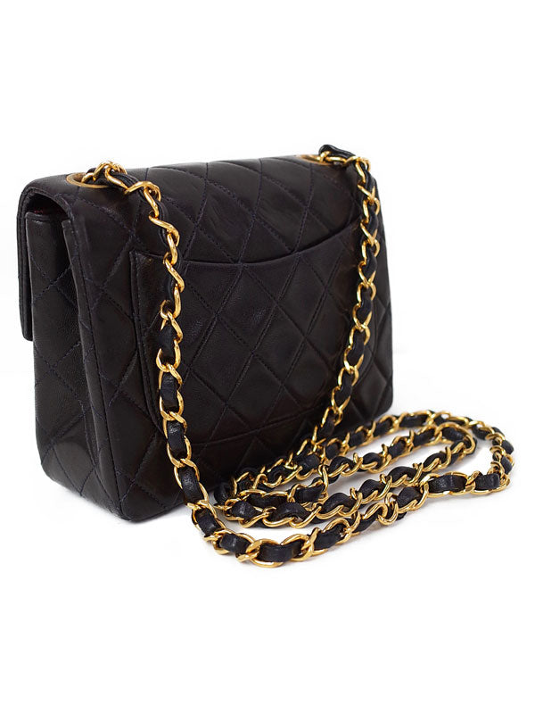 Chanel Mini Matelasse Chain Shoulder Bag Black