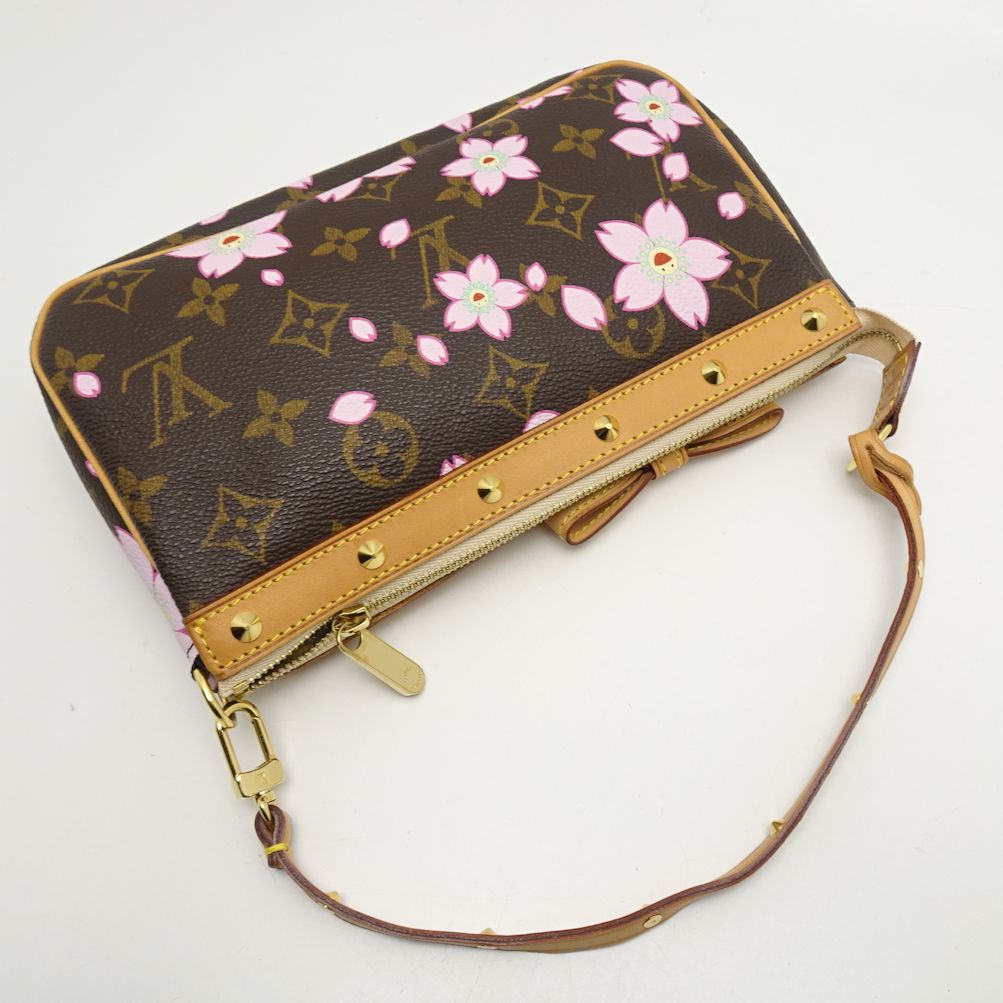 Louis Vuitton Cherry Blossom Pochette Accessoire Accessory Pouch Brown