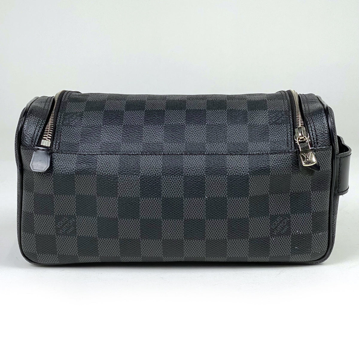 Louis Vuitton Toilette Pouch Travel Accessory Case Damier Graphite Black