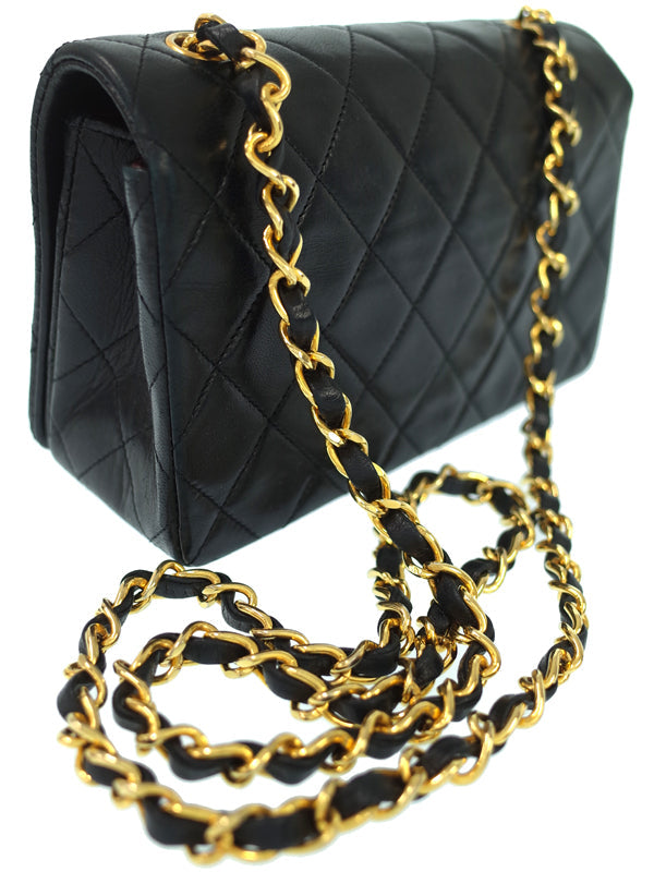 Chanel Mini Matelasse Chain Shoulder Bag Black