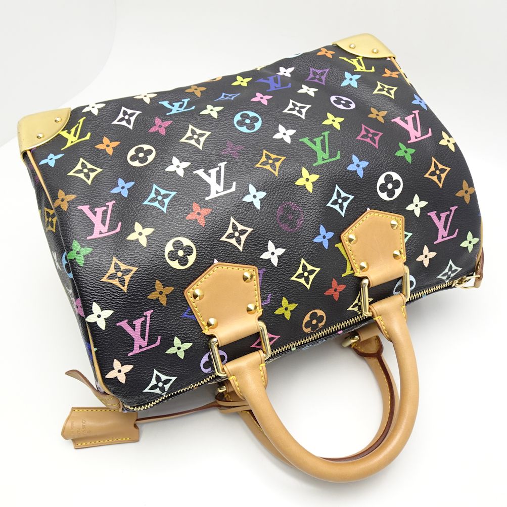 Louis Vuitton Multicolor Speedy 30 Noir Boston Bag Black