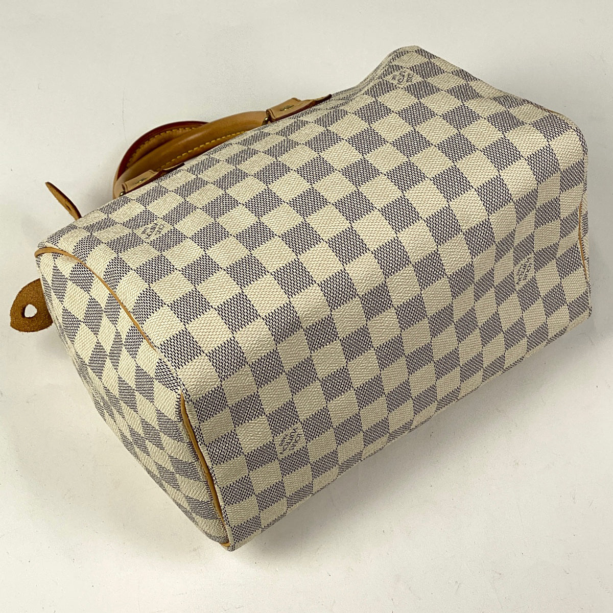 Louis Vuitton Speedy 25 Handbag Damier Azur White