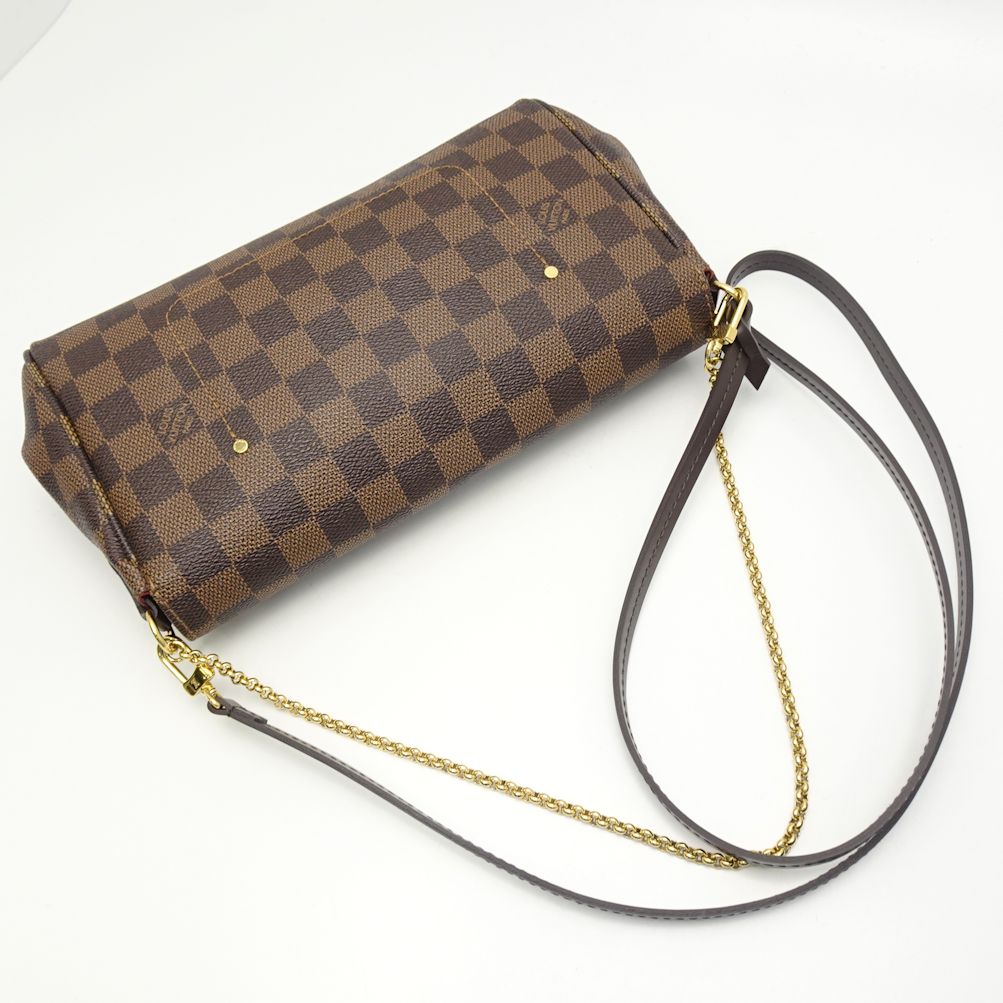Louis Vuitton Damier Favorite MM Ebene 2WAY Bag Brown