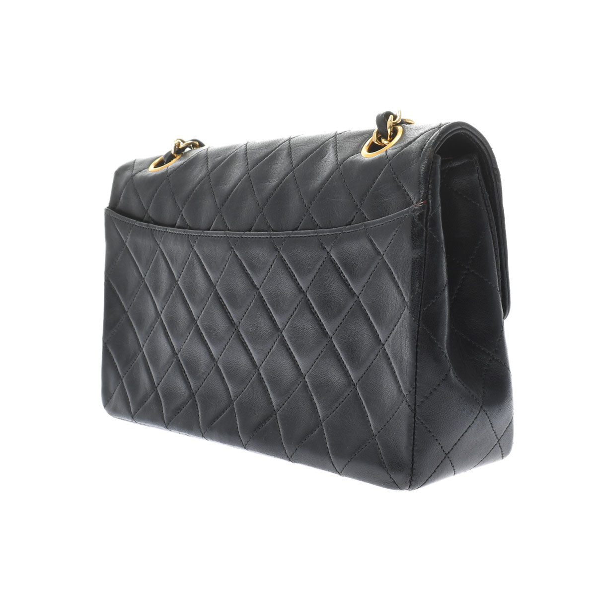 Chanel Matelasse Chain Shoulder Black Gold Hardware Lambskin Shoulder Bag