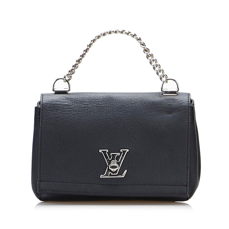 Louis Vuitton Lock Me 2 BB Handbag Shoulder Bag 2WAY Noir Black Leather