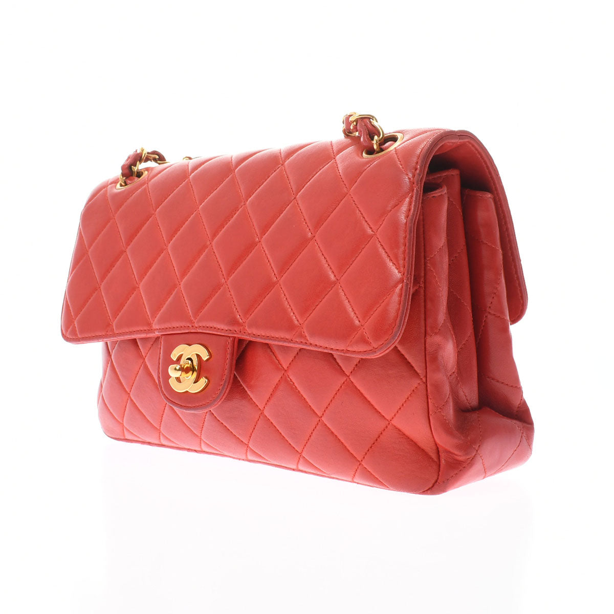 Chanel Matelasse Double Face Chain Shoulder Red Gold Hardware Lambskin Shoulder Bag