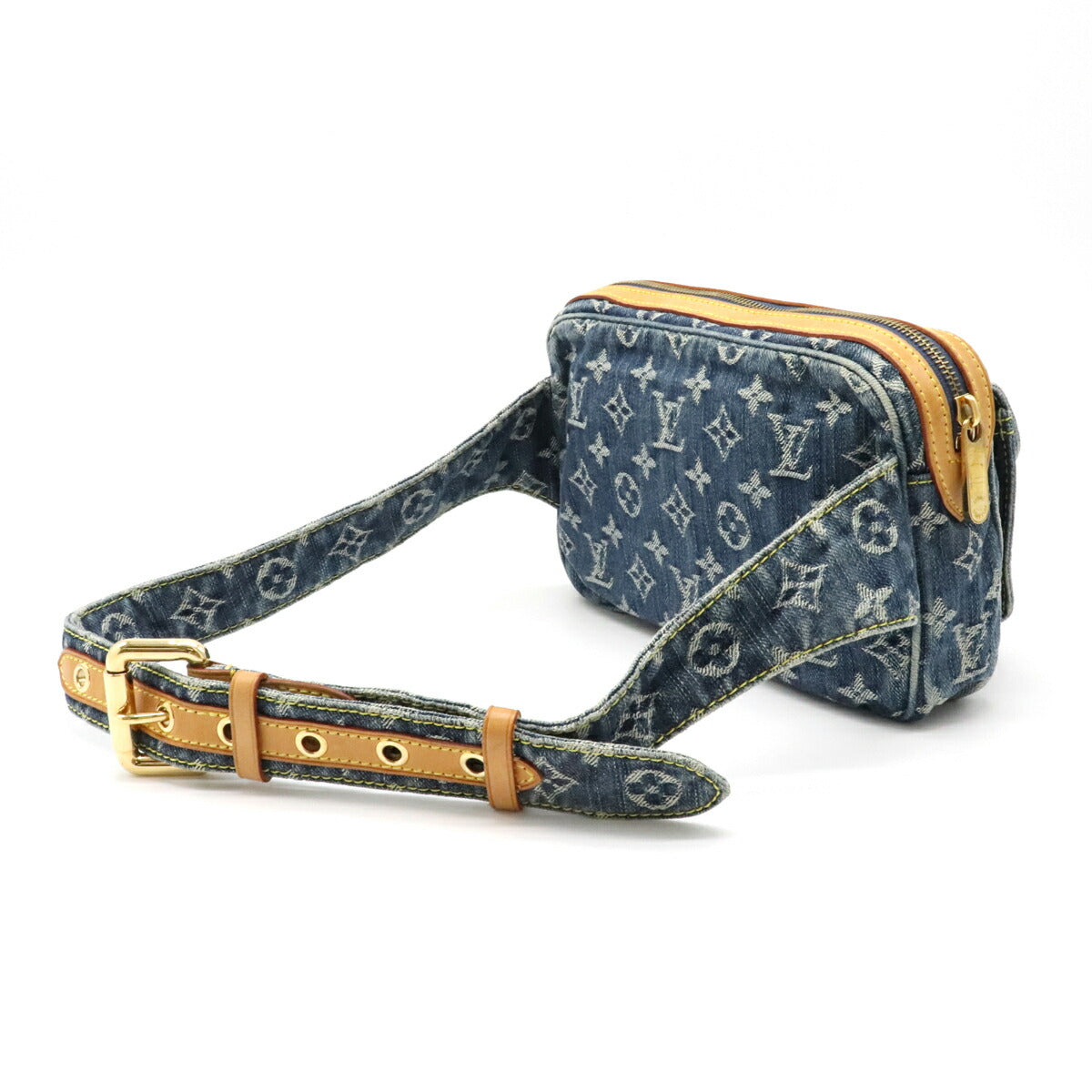 Louis Vuitton Monogram Denim Bum Bag Waist Bag Body Bag Shoulder Bag Blue