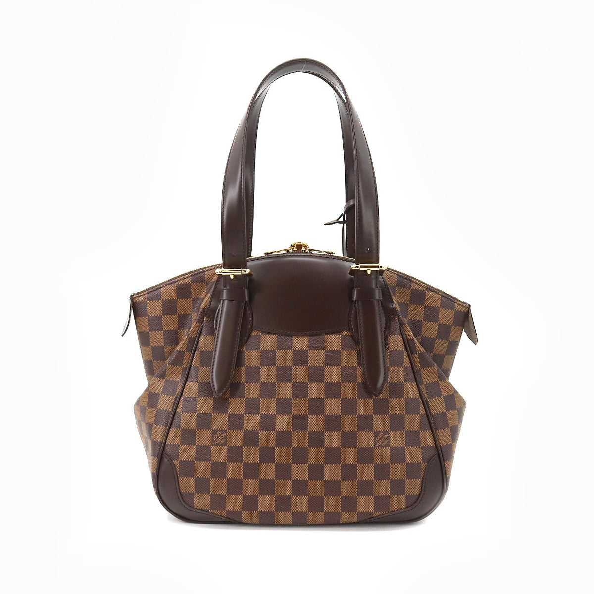 Louis Vuitton Damier Verona MM Shoulder Bag Ebene Gold Hardware