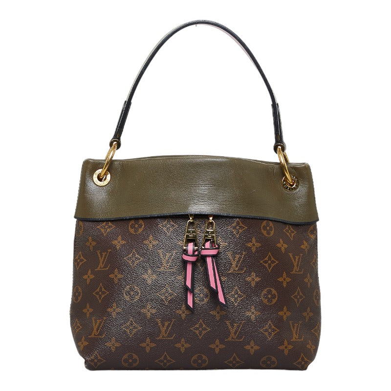 Louis Vuitton Monogram Tuileries Shoulder Bag Brown Khaki Leather