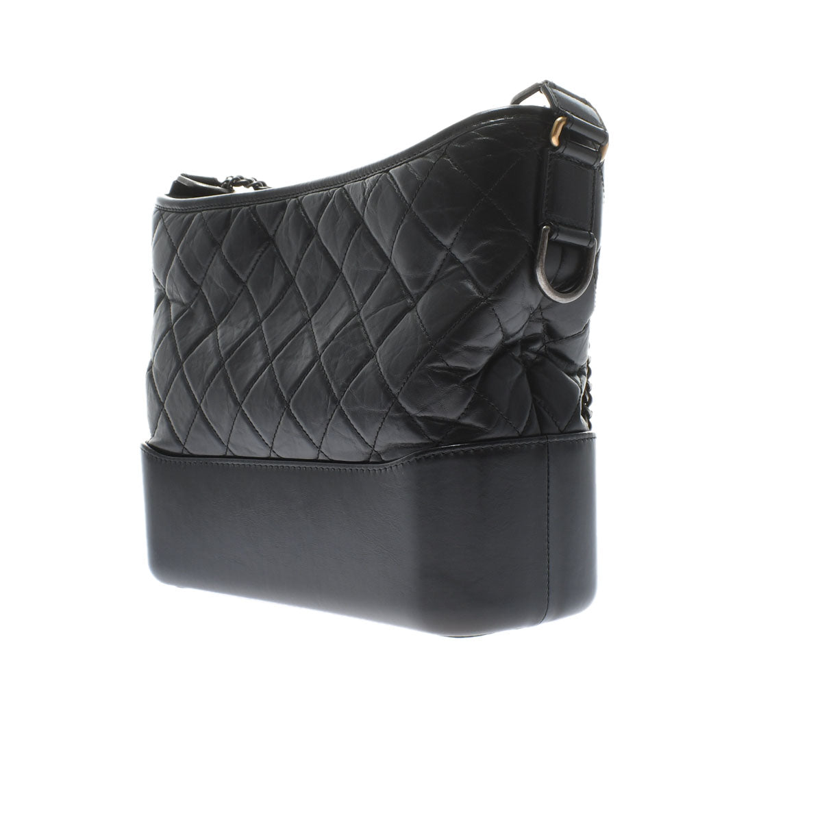 Chanel Black Gold Silver Hardware   Calfskin Shoulder Bag