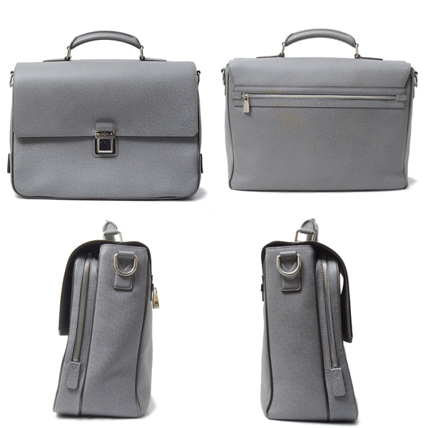 Louis Vuitton Vasili PM Handbag Taiga Gray