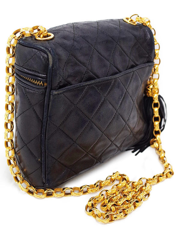 Chanel Matelasse Chain Shoulder Bag Black