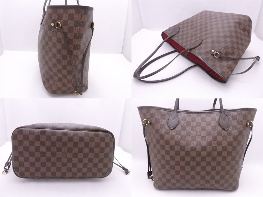 Louis Vuitton Shoulder Bag Damier Ebene Neverfull MM Brown Damier