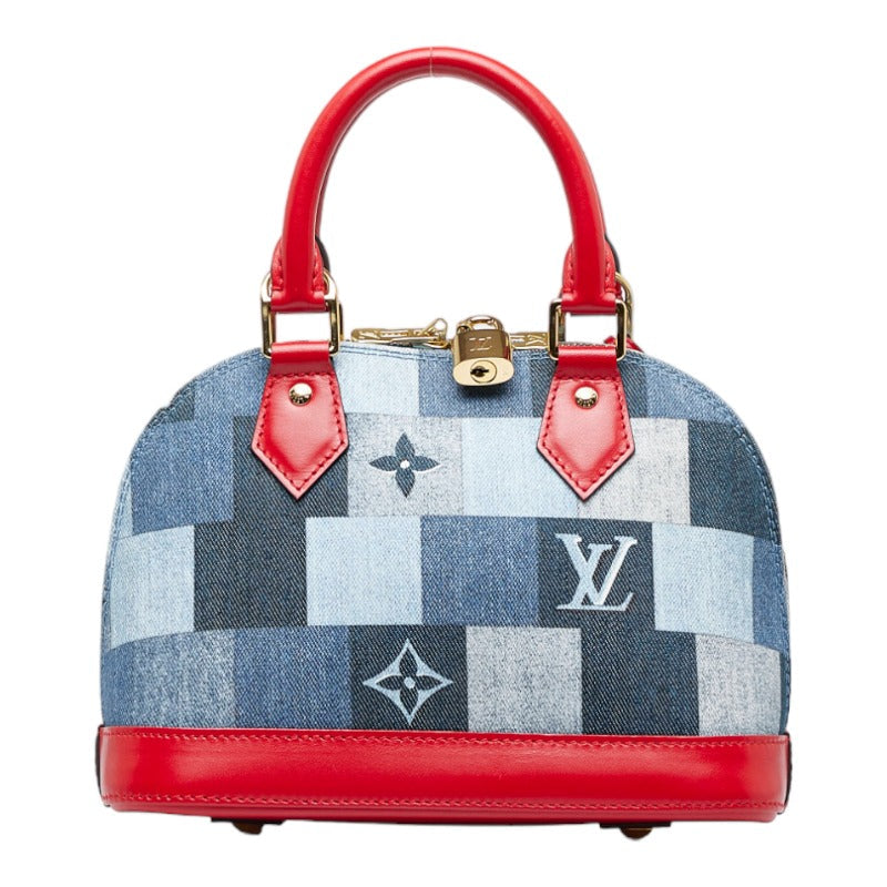 Louis Vuitton Monogram Denim Alma BB Shoulder Bag Blue Red