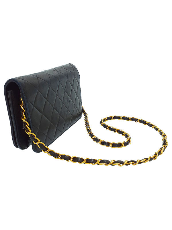Chanel Mini Matelasse Chain Shoulder Bag Black