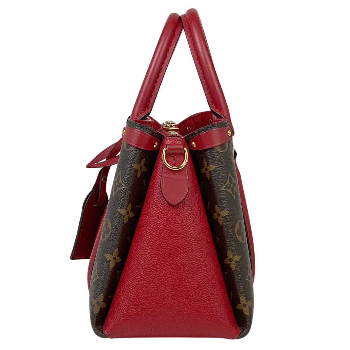 Louis Vuitton Soufflot NV BB 2 Way Shoulder Bag Handbag Monogram Brown Suise Red