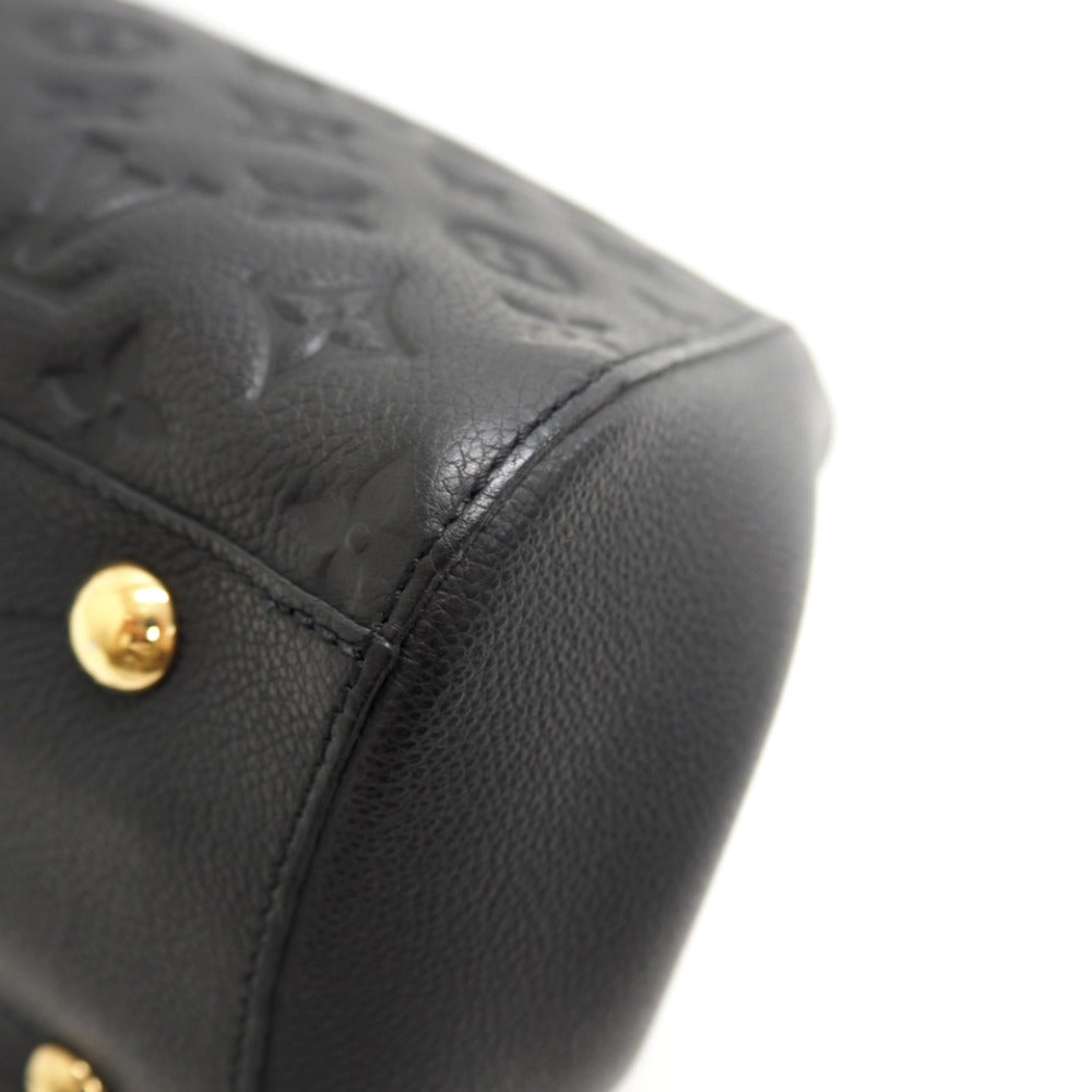 Louis Vuitton Montaigne MM Monogram Emplant Handbag Black