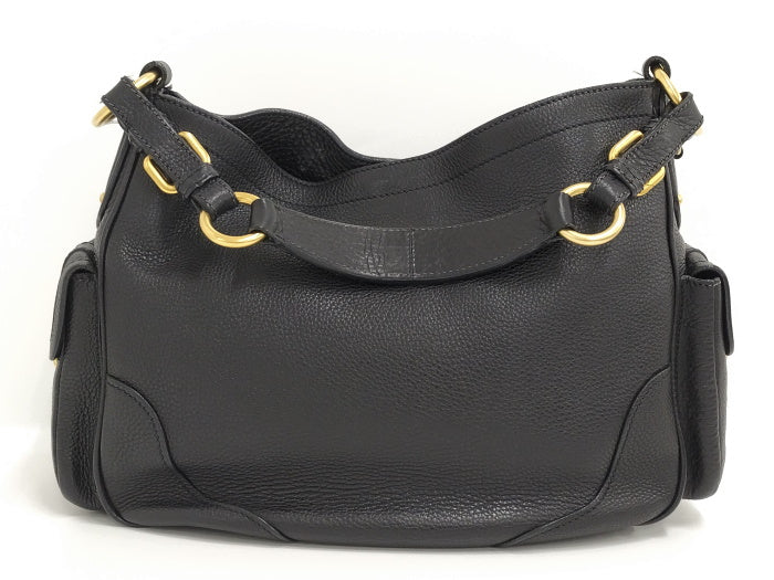 Prada Shoulder Bag Leather Black