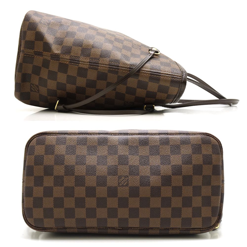 Louis Vuitton Damier Neverfull MM Ebene Tote Bag Brown