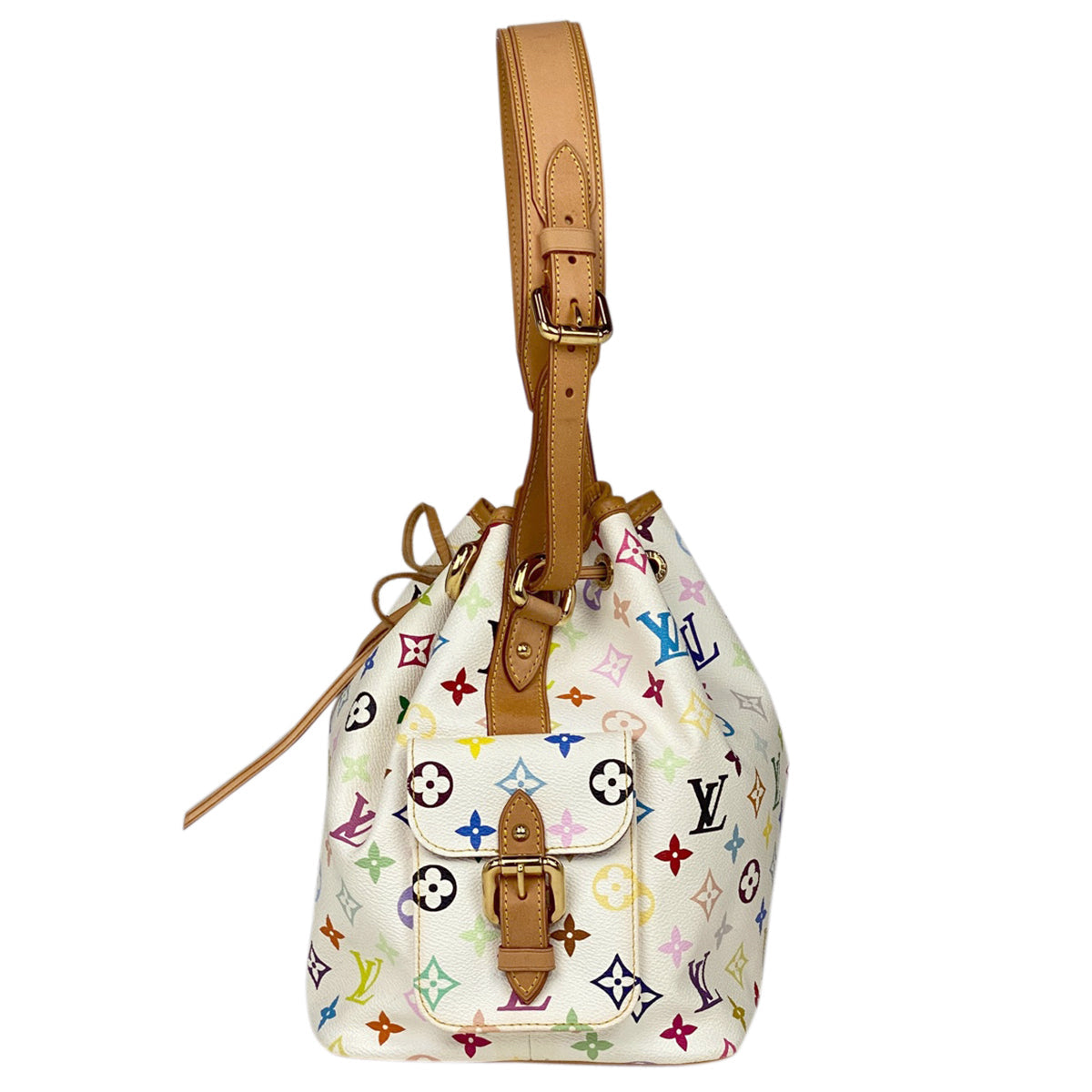 Louis Vuitton Petit Noe Drawstring Shoulder Bag Monogram Multicolor