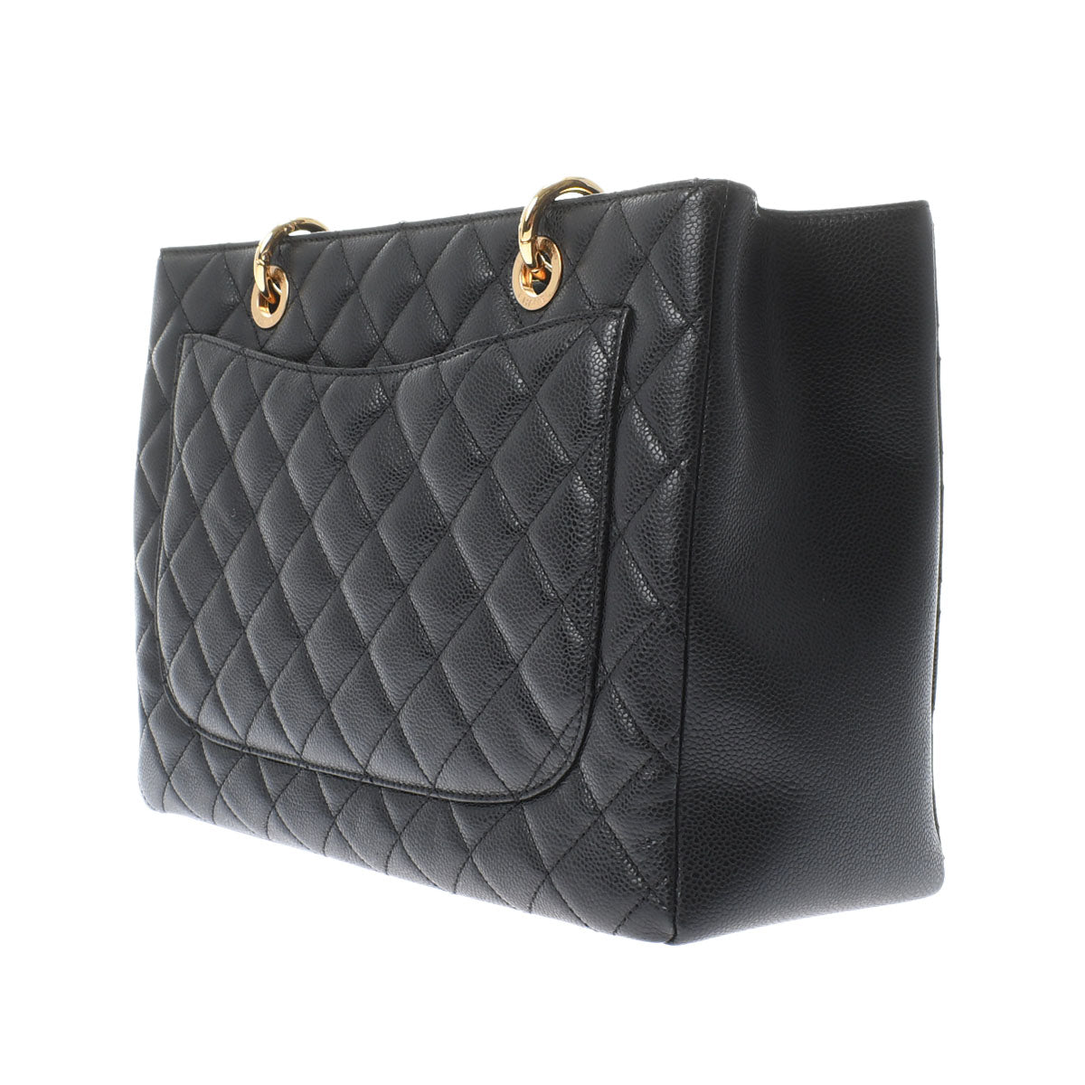 Chanel Matelasse Gst Black Gold Hardware Caviar Skin Tote Bag