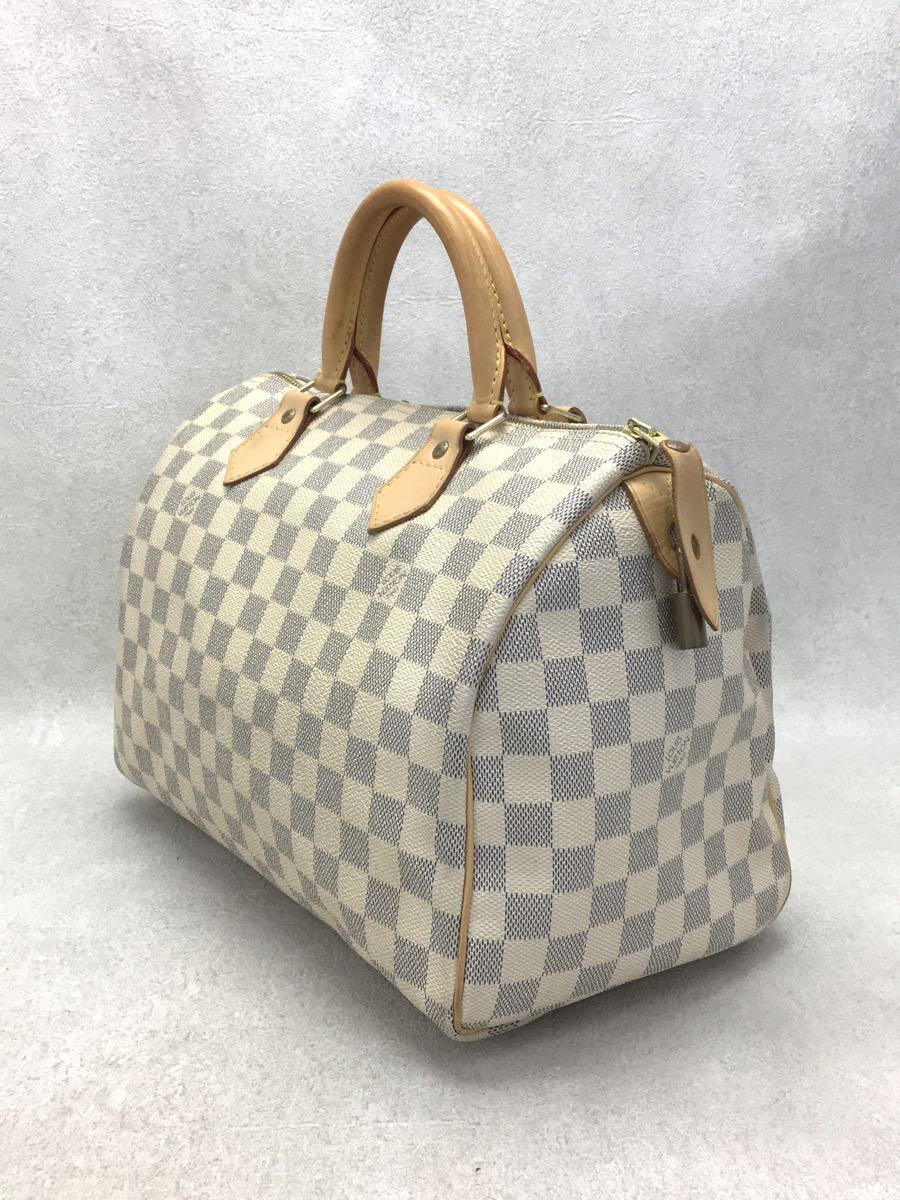 Louis Vuitton Speedy Hand Bag Damier Azur PVC