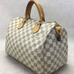 Louis Vuitton Speedy Bandouliere Hand Bag Damier Azur White