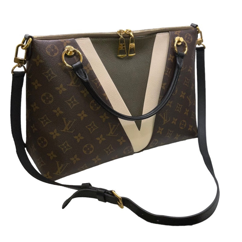 Louis Vuitton V Tote Shoulder Bag Monogram Noir Black