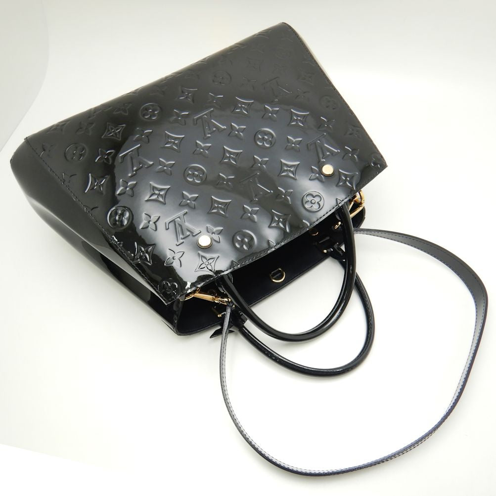 Louis Vuitton Vernis Montaigne MM Noir Black 2WAY Bag
