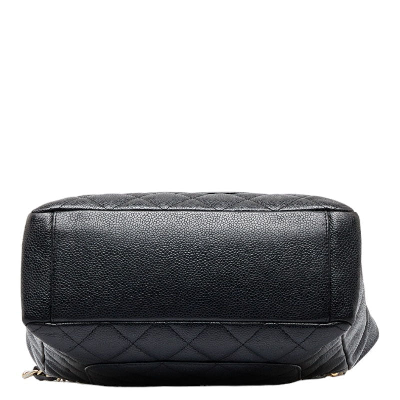 Chanel Coco Mark Chain Handbag Shoulder Bag Black Gold