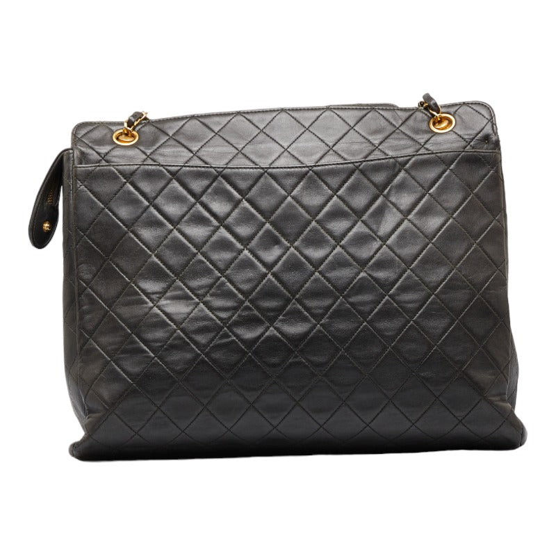 Chanel Coco Mark Chain Tote Bag Lambskin Black Gold
