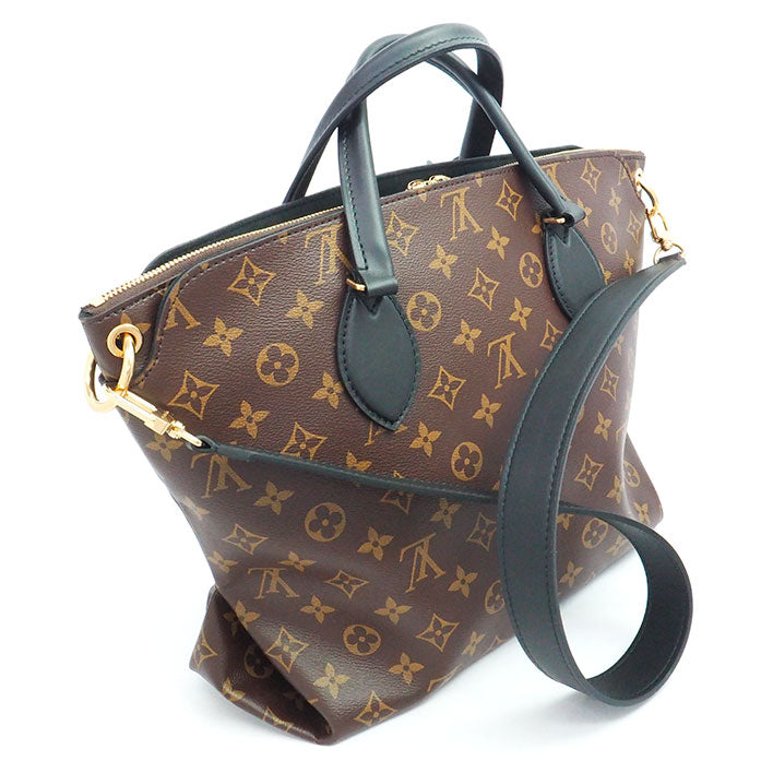 Louis Vuitton Flower Zipped Tote Handbag MM Monogram