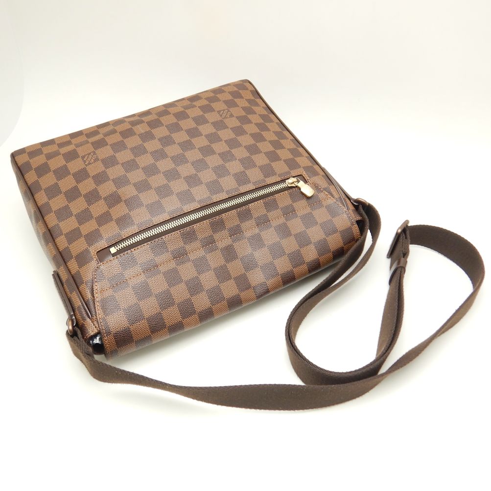 Louis Vuitton Damier Naviglio MM Ebene Diagonal Shoulder Brown