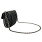Chanel Chain Shoulder Bag Silver Hardware Black