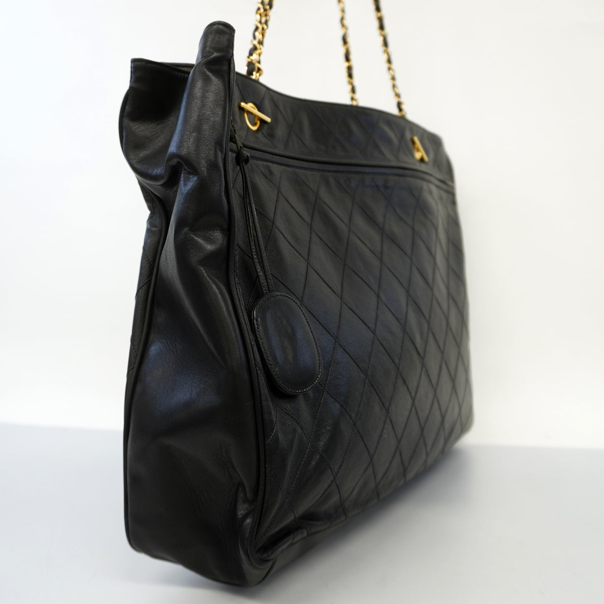 Chanel Chain Shoulder Lambskin Black Gold Metal Fittings