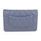 Chanel Matelasse Chain Wallet Silver Hardware Shoulder Bag Blue