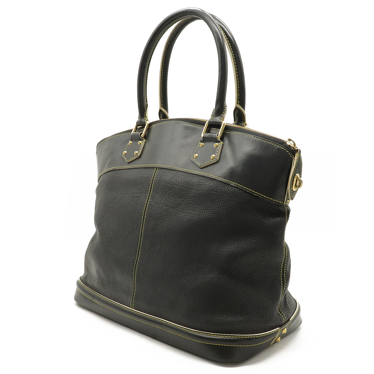 Louis Vuitton Suhari Lockit GM Shoulder Bag Leather Noir Black Black Gold Hardware