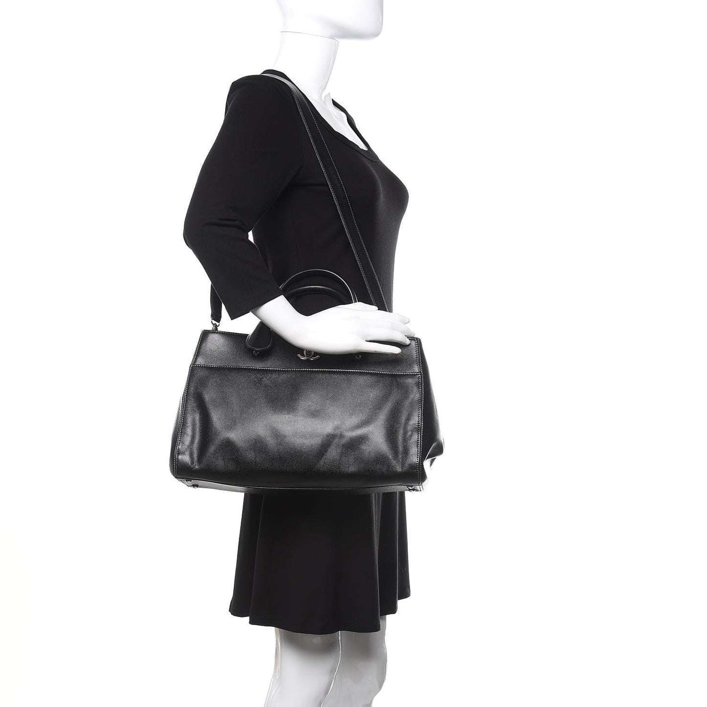 Chanel Caviar Cerf Executive Shopper Tote Black