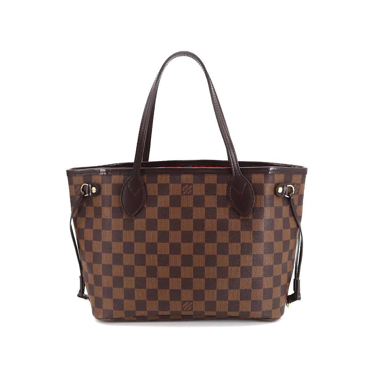 Louis Vuitton Damier Neverfull PM Tote Bag Brown Gold Hardware