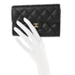 Caviar Quilted Medium Flap Wallet Black
