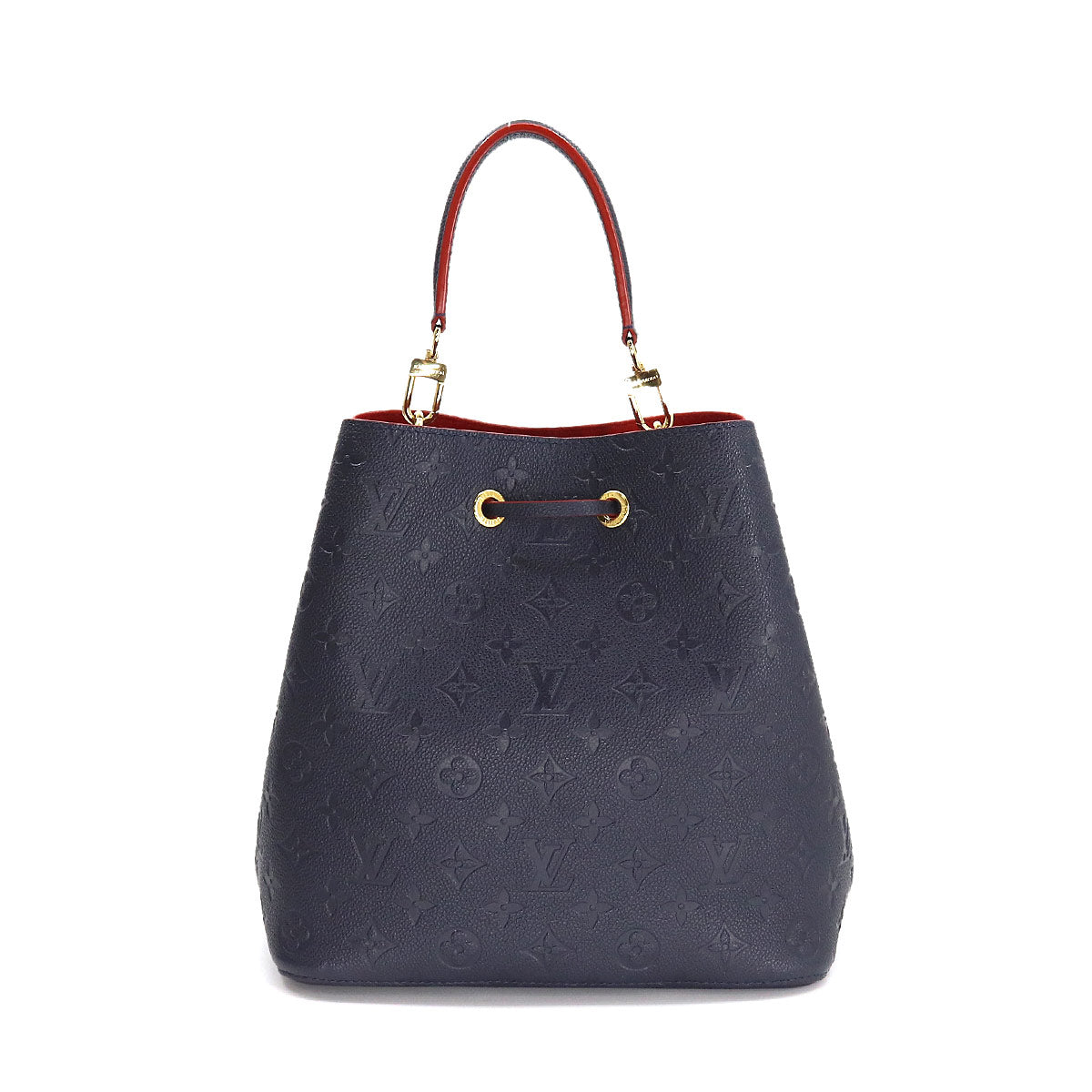 Louis Vuitton Monogram Emplant Neo Noe Shoulder Bag Leather Marine Rouge