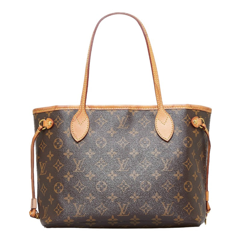Louis Vuitton Monogram Neverfull PM Tote Bag Brown Leather