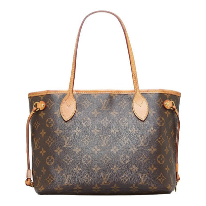 Louis Vuitton Monogram Neverfull PM Tote Bag Brown Leather