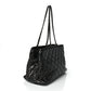 Metallic Aged Calfskin Quilted Small Chain Me Tote Black