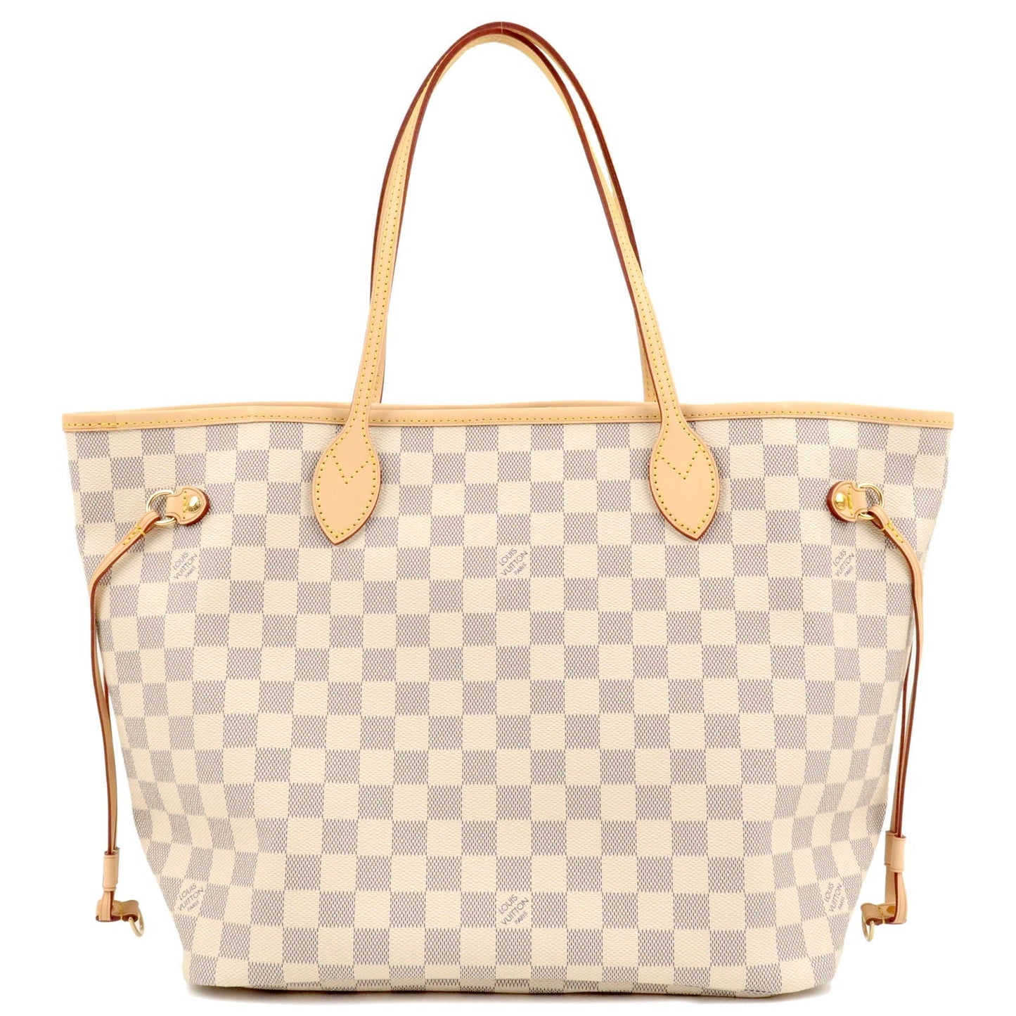 Louis Vuitton Damier Azur Neverfull MM Tote Bag Rose Ballerine