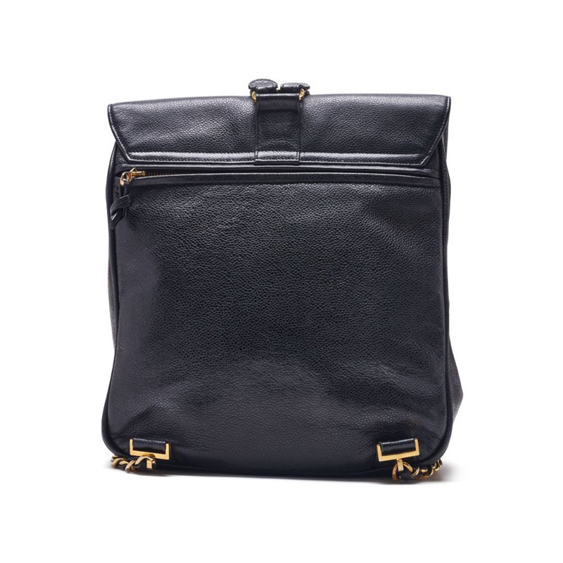 Chanel Chain Backpack Caviar Skin Black