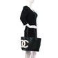 Calfskin Quilted Large Cambon Tote Black White