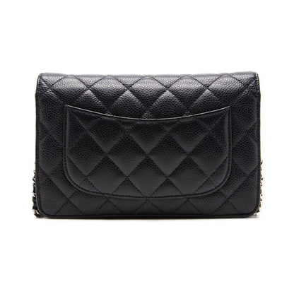 Chanel Coco Mark Chain Wallet Dark Navy Black