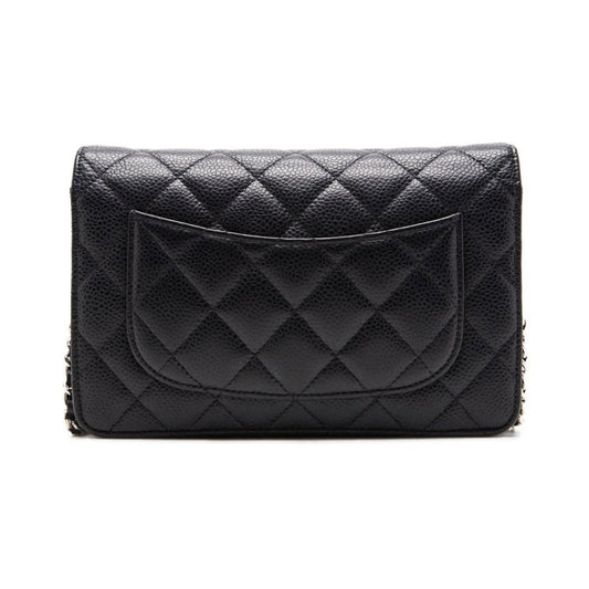 Chanel Coco Mark Chain Wallet Dark Navy Black